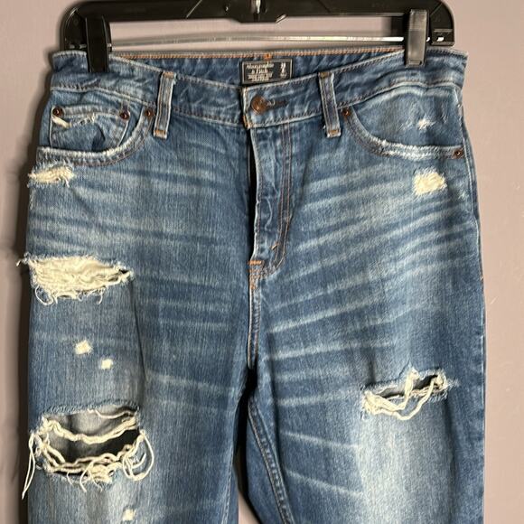 Abercrombie & Fitch Annie High Rise Straight Leg Distressed Jeans Size 6/28 - Picture 2 of 8